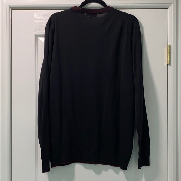 Men’s Black V-Neck Sweater - Picture 3 of 4